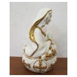 Hand Painted Fine Porcelain Mother Mary Musical Statue by Franklin Mint
