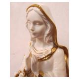 Hand Painted Fine Porcelain Mother Mary Musical Statue by Franklin Mint