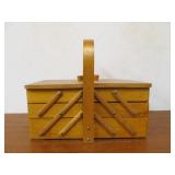 Mid Century Fold Out Sewing Box w/Thread - Made in Sweden