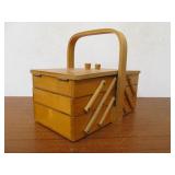 Mid Century Fold Out Sewing Box w/Thread - Made in Sweden