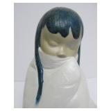 Large 11.5" LLADRO Seated Eskimo Girl Figurine