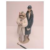 Large 14.5" LLADRO Couple with Umbrella