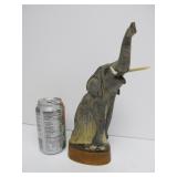 Vintage Hand Carved Buffalo Horn Elephant Sculpture