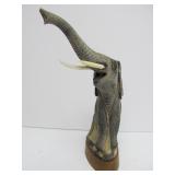 Vintage Hand Carved Buffalo Horn Elephant Sculpture