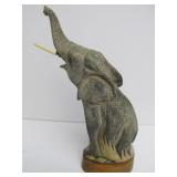 Vintage Hand Carved Buffalo Horn Elephant Sculpture