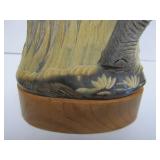 Vintage Hand Carved Buffalo Horn Elephant Sculpture