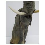 Vintage Hand Carved Buffalo Horn Elephant Sculpture