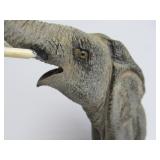 Vintage Hand Carved Buffalo Horn Elephant Sculpture