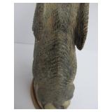 Vintage Hand Carved Buffalo Horn Elephant Sculpture
