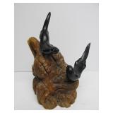 JOHN PERRY Ebonite Double Seal Sculpture on Burlwood