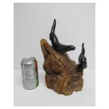 JOHN PERRY Ebonite Double Seal Sculpture on Burlwood