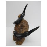 JOHN PERRY Ebonite Double Seal Sculpture on Burlwood