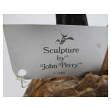 JOHN PERRY Ebonite Double Seal Sculpture on Burlwood