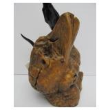 JOHN PERRY Ebonite Double Seal Sculpture on Burlwood