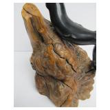 JOHN PERRY Ebonite Double Seal Sculpture on Burlwood