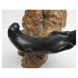 JOHN PERRY Ebonite Double Seal Sculpture on Burlwood