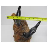 JOHN PERRY Ebonite Double Seal Sculpture on Burlwood