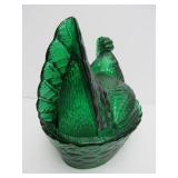 Vintage Colored Glass Nesting Chicken Dishes