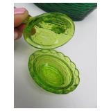 Vintage Colored Glass Nesting Chicken Dishes