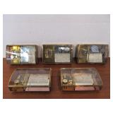 Lot of 5 VIA VERMONT Etched Glass Music Boxes