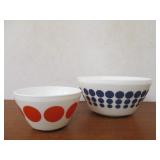 Pair of "Vintage Charm" Pyrex Style Polka Dot Mixing Bowls