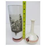 Pair of Antique White Glass Vases
