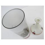 Pair of Antique White Glass Vases