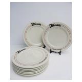 Set of 8 Large 12.5" Restaurant Dinner Plates From Kincaid