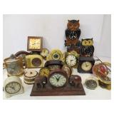 LARGE Lot of Vintage Mid Century Desk Clocks