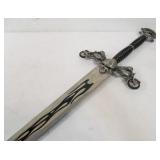 Large "Rebel To The Bone Choppers" Skull & Motorcycle Sword