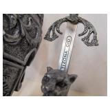 Medieval Style Helmet & Sword Letter Opener Desk Set