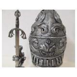 Medieval Style Helmet & Sword Letter Opener Desk Set
