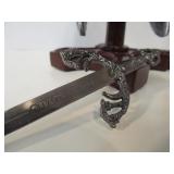 Medieval Style Helmet & Sword Letter Opener Desk Set