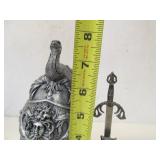 Medieval Style Helmet & Sword Letter Opener Desk Set