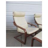 Matching Pair of Mid Century Style Bentwood Lounge Chairs w/Ottomans