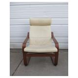 Matching Pair of Mid Century Style Bentwood Lounge Chairs w/Ottomans