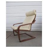 Matching Pair of Mid Century Style Bentwood Lounge Chairs w/Ottomans