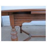Very Nice Antique Oak Dining Table w/Tuck-Under Leaves
