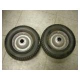 Pair Hard Rubber Utility Wheels