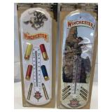 Lot of 2 Indoor/Outdoor Winchester Thermometers 17" Long