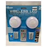 Wireless Color Changing LED 2 Pack Puck Lights