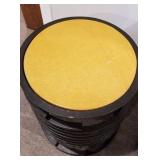 Brutualist Black Iron and Mustard Granite Top Side Table