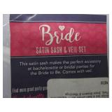 6 Sets "Bride" Satin Sash & Veil Se...