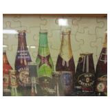 FILING CABINET, COMPUTER CHAIR AND FRAMED PUZZLE