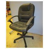 FILING CABINET, COMPUTER CHAIR AND FRAMED PUZZLE