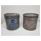 2 Vintage Metal Minnow Buckets