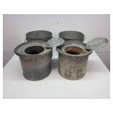 2 Vintage Metal Minnow Buckets