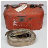 Gas can and 2" wratchet strap