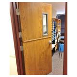 WOW Very Expensive & Heavy Duty Commercial Wood Dutch Door With Shelf & Limited View Window Also Includes Sliding Bolt Lock And Keyed Door Knob Lever - Great Condition!