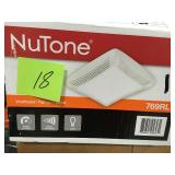 NuTone 70 CFM Ceiling Bathroom Exhaust Fan with Light, White Grille and Light in good condition